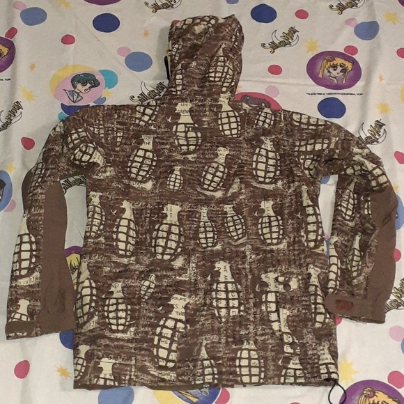 2007 Grenade Fatigue Brand All Over Print Winter Ski Jacket Coat Vintage - Picture 2 of 7